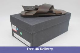 Three pairs of Lavorazione Artigianale Italy Men's Leather Sandals Brown, 2x EU 44, 1x EU 45