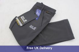 Two Jack Wolfskin Four Winds Softshell Kids Trousers, Phantom, Size 164