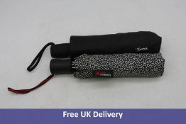 Totes X-tra Strong Umbrella, Black and white dots, Repel Umbrella Black