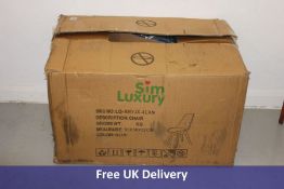 Sim Luxury Set of 4 Fabric with Metal Legs in Walnut Wood, Blue