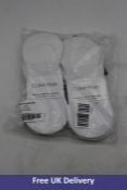 Three Packs Of 6x Calvin Klein No Show Non Slip Heel, White, One Size