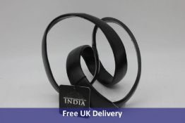 Aluminum Knot Sculpture, Black, 7 Inches