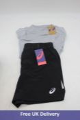 Asics Sports Items to include 1x Sports Run Top, Piedmont Grey, Size M, 1x Sport Woven 2 in1 Sort, P