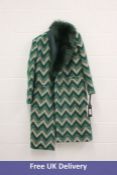 Pinko Libra Faux Fur Coat, Green/Gold, 44