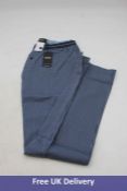 Two Hugo Boss Striped pyjama trousers in lightweight cotton poplin, Dark Blue, 1x S and 1x M