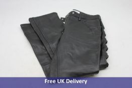 Courreges Women's High-Shine Button Leather-look Top and Trousers, Black