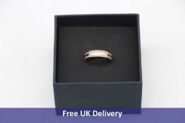 Daniel Wellington Classic Enamel Ring, Rose Gold/Desert Sand, Diameter 19mm and 1x Classic Cuff Bang