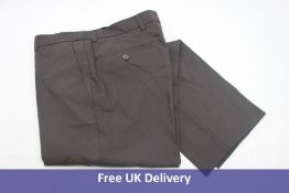 Three Smart Men's Suit Trousers, Dark Brown, 32W 30L
