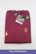 Four Opposuits Men's Christmas X-Mas Icons Sweater Jumper, Burgundy, Size M