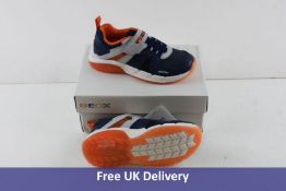 Geox Boys J Spaziale Trainers, Navy and Orange, UK 12.5