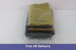 Five Items of Once Milano Heavy Linen Placemats, 2 in Each Set, to Include,1x Yellow, 1x Green, 1x S