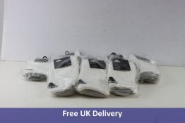 Eight pairs of adidas Milano 16 Football Socks, White, to include 2x 4.5-6, 2x 6.5-8, 2x 8.5-10 and