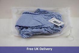 J.W. Anderson Women's Ruffle Accented Midi Skirt, Blue and White, Size 10