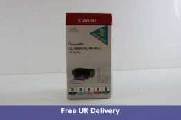 Canon CLI-8 Multipack, to include 1x Black, 1x Cyan, 1x Magenta, 1x Red and 1x Green Inkjet Cartridg