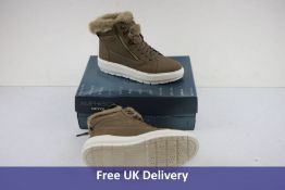 Geox Women's Ankle Boots with Fur Trim, Beige and Dark Beige, UK 6