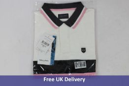 Eden Park Men's Cotton Polo T-Shirt, White, Pink and Black, Size M