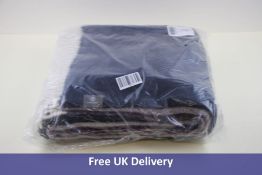 Urbanara Salakas Wool Blanket, Dark Blue, Aubergine and Natural, 140 x 220 cm