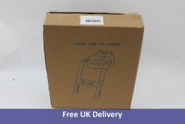 Three Children's Teddy Bear Ladder for toilets, Blue