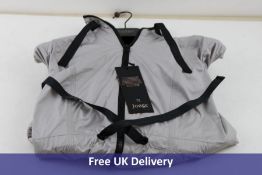 Junge Women's Waisted Rain Jacket, Sand and Grey, UK 16
