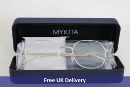 Mykita Kari Glasses Frame, White and Gold