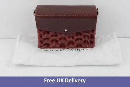Wicker Wings Mini Shou Leather Trim Crossbody Bag, Burgundy
