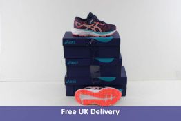 Three pairs of Asics Children's Pre Excite 6 PS Trainers, Purple Matte and Sun Coral, to Include 1x