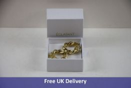 Eclatant Women's Spiral Hoop Earrings, 14 Karat Gold Filled, 35mm height( including post) 30mm wide,