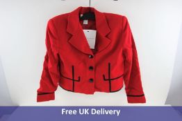 Christian Dior Women's Wool Cropped Blazer, Red, Size 10