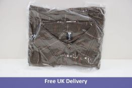 Patchwerk Women's Button Through Blouse, Check Brown, Size M