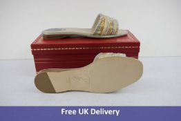 Rene Caovilla Women's Strapless Sandals, Grey Satin Silver Shade, UK 6