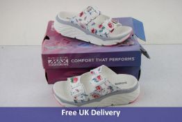Skechers Women's Max Cushioning Wild Flowers Sandals, White and Multicolored, UK 5