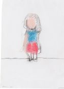 Leiko Ikemura. Untitled (girl with red skirt and blue blouse). 1995