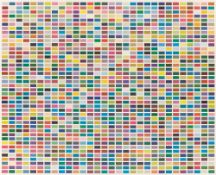 Gerhard Richter. ”Farbfelder. 6 Anordnungen von 1260 Farben (Blau-Gelb-Rot)”. 1974