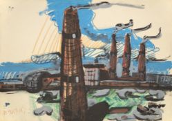 Markus Lüpertz. Untitled (industrial landscape). End 1960s/early 1970s
