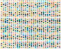 Gerhard Richter. ”Farbfelder. 6 Anordnungen von 1260 Farben (Blau-Rot-Gelb)”. 1974