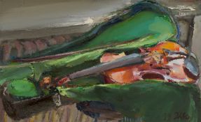 Johannes Heisig. Stillife with violine. 1993