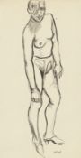 Karl Hubbuch. Standing female nude.