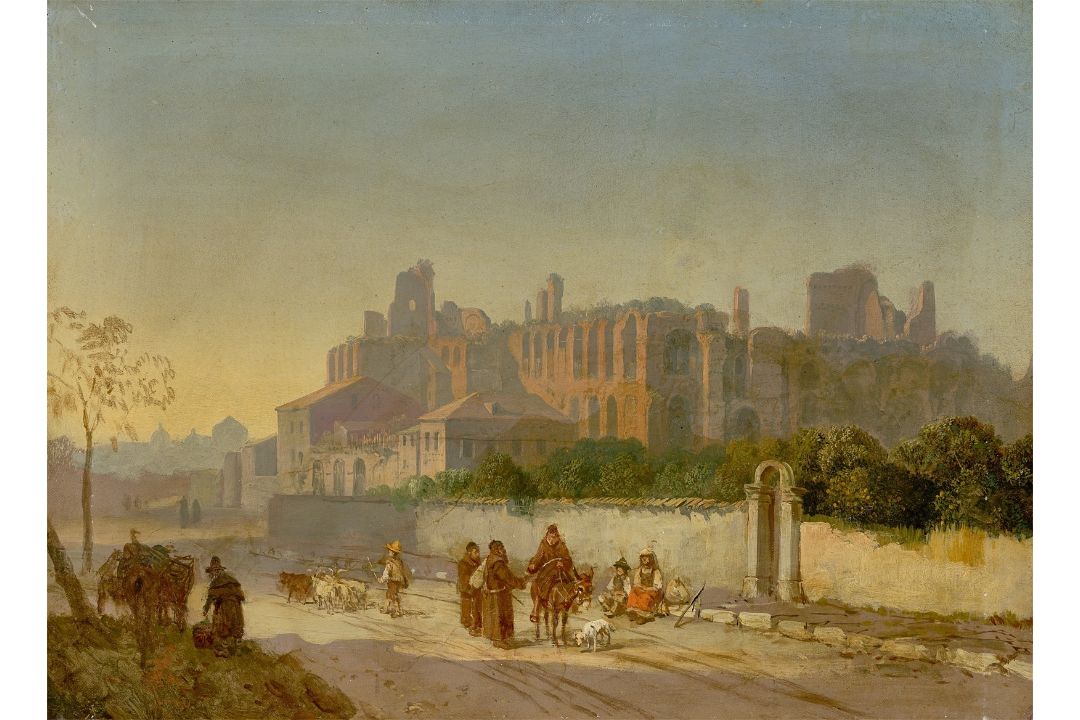 Heinrich Bürkel. „Römische Straßenszene vor dem Palatin“. 1832