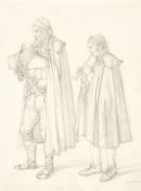 Gustav Heinrich Naeke. Two pifferari with bagpipes and shawm. 1819