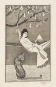 Max Klinger. ”Siesta II (Dolce far niente)” from ”Radierte Skizzen. Opus I”. 1870 / ”Sterbender ….