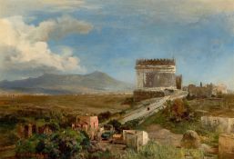 Oswald Achenbach. Via Appia with the tomb of Caecilia Metella. 1875