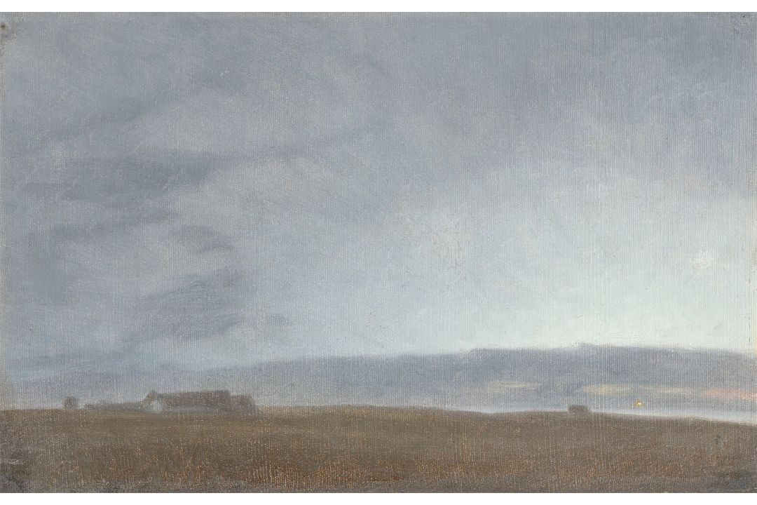 Deutsch, um 1900. Landschaftsstudie im Abendblau.