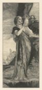 Max Klinger. ”Psyche und der Adler Jupiters”. Circa 1882 / ”Liebespaar im Gemach” single print fr….