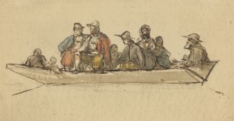 Leopold Venus. Peasantry on a boat (2 studies).