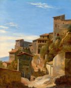 German/French, circa 1830/40. Entrance to the historic town of Olevano.