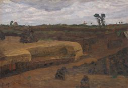 Otto Modersohn. Peat-cutting at Teufelsmoor. 1907
