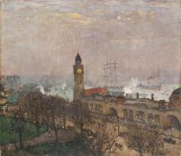 Ulrich Hübner. ”St. Pauli Landungsbrücken, Hamburg”. 1911
