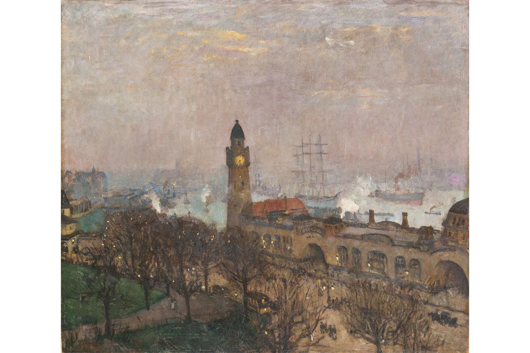 Ulrich Hübner. „St. Pauli Landungsbrücken, Hamburg“. 1911