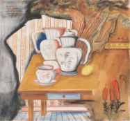 Franz Radziwill. ”Stilleben mit Kannen, Tasse und Zitrone”. 1921/22