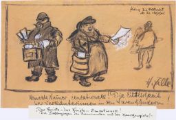 Heinrich Zille. ”Zeitung die Weltstadt oder die Wahrheit”. 1920s